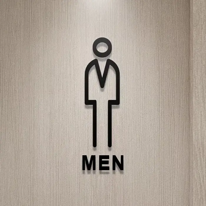 Autocollant de porte de Wc pour hommes et femmes, Plaque de toilette, Plaque de porte, Guide, Plaque