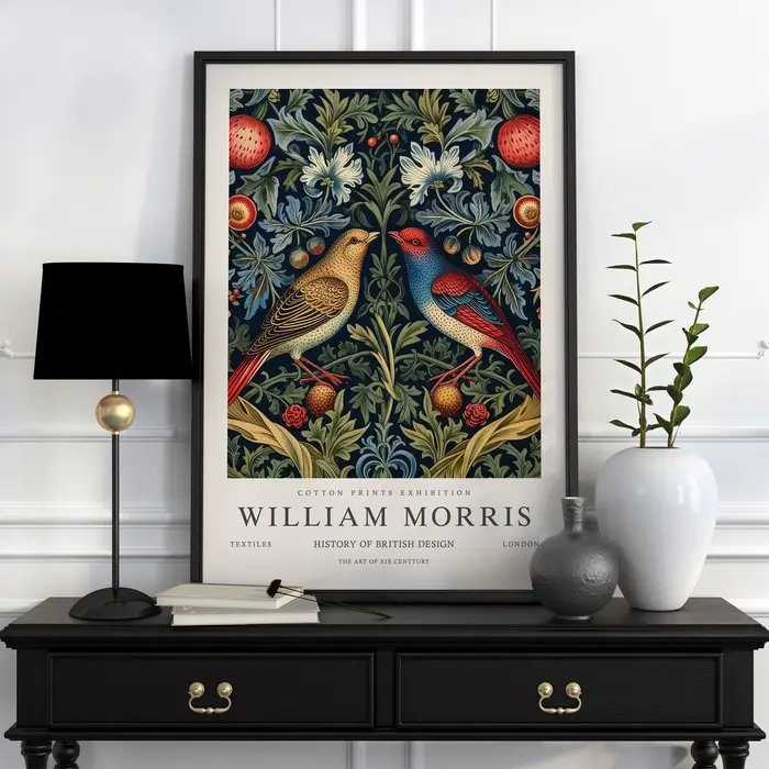 Affiche neutre de William Morris, image d'animaux botaniques, imprimés sur toile, décorations murale