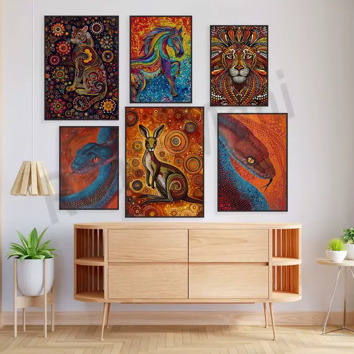 Affiche d'art aborigène style peinture