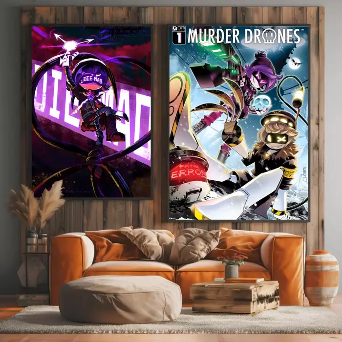 Affiche M-Murder Drones en PP de qualité supérieure, autocollant mural, à décoller et à coller, impression HD, décoration intérieure imperméable