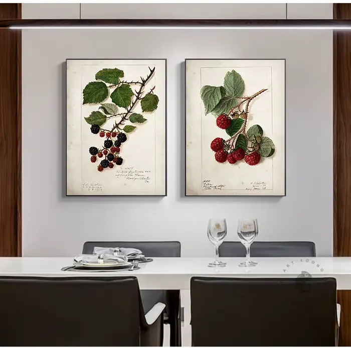 Affiche de cuisine de fruits vintage