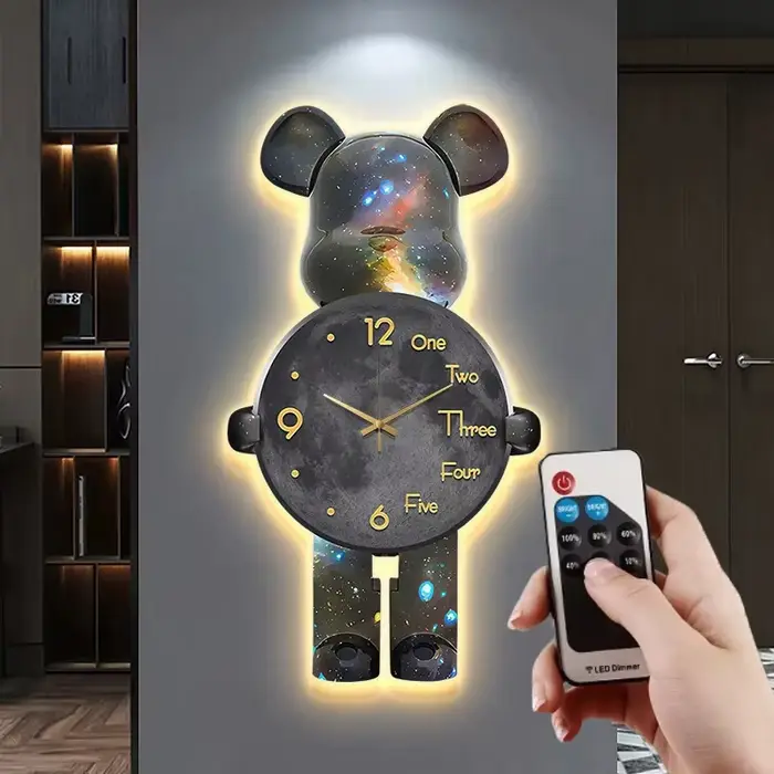 Grande horloge murale artistique numérique Led silencieuse