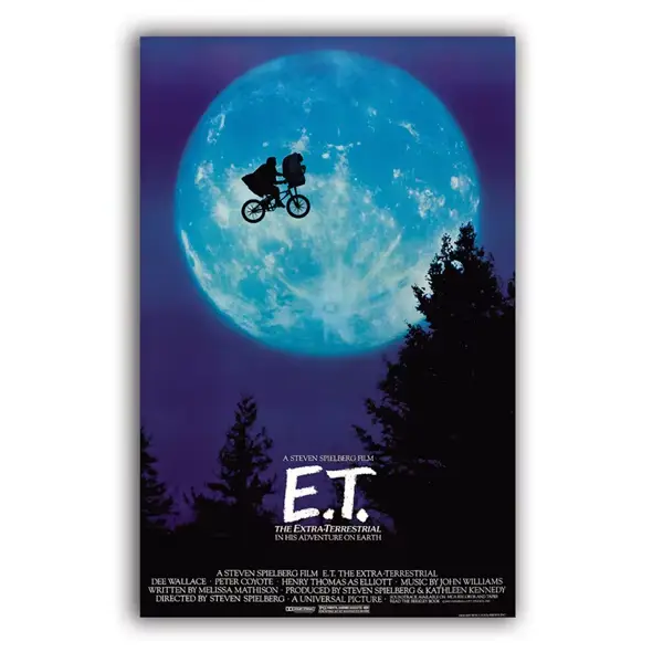 ET Affiche de film UFO extraterrestre, impression artistique, affiche de film ET, peinture sur toile