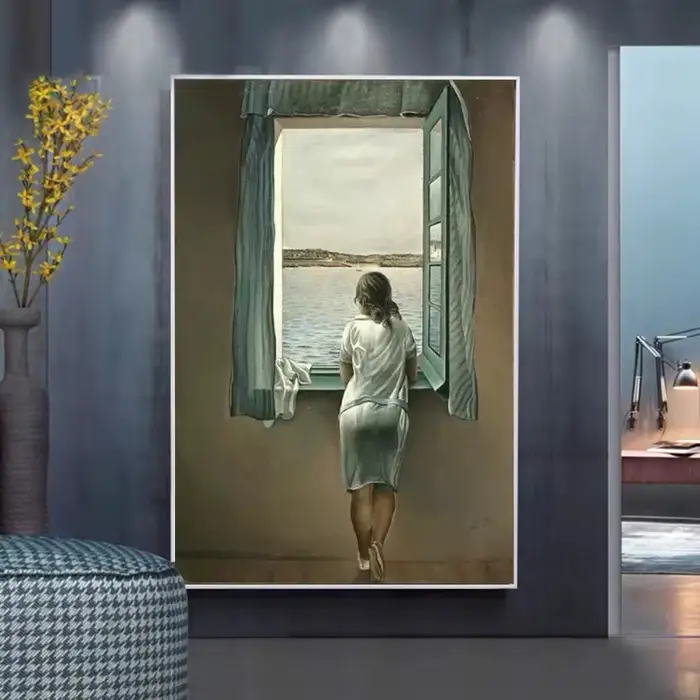 Affiches et impressions sur toile de la femme à la fenêtre de Salvador Dali