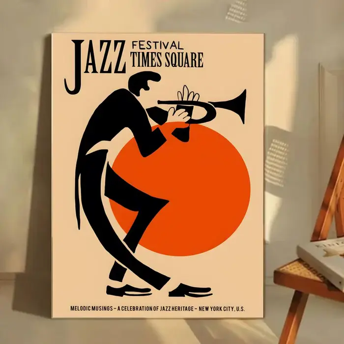 Affiche vintage amusante du Festival de musique Jazz suisse