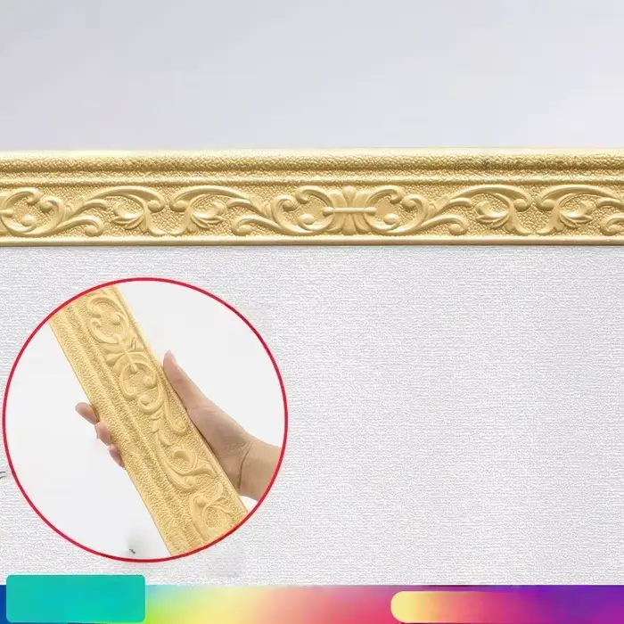 Nouvelle bordure murale 3D autocollante imperméable, stickers muraux pour cadre de porte, papier pei