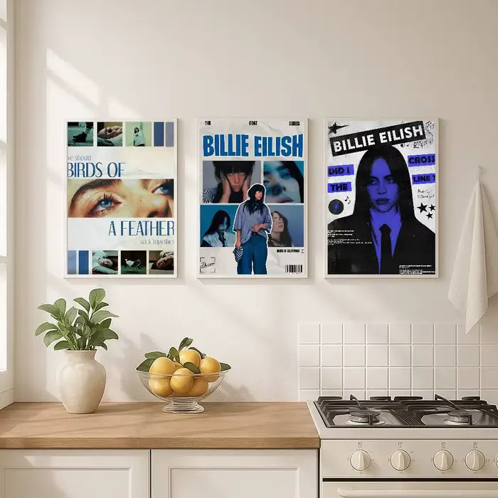 Affiche d'album de musique populaire chanteur b-billie e-éilish