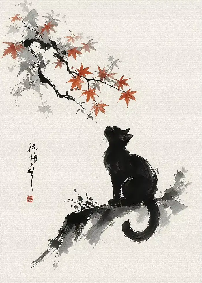 Affiche d'art japonais Inka, motifs animaux, fleurs en style aquarelle, impressions sur toile, table