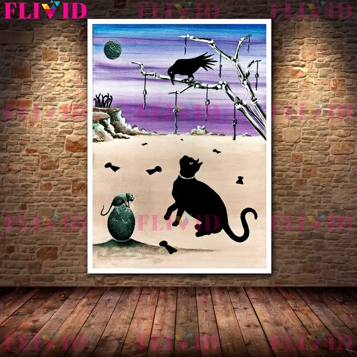 Affiche et impression de chat noir mystérieux