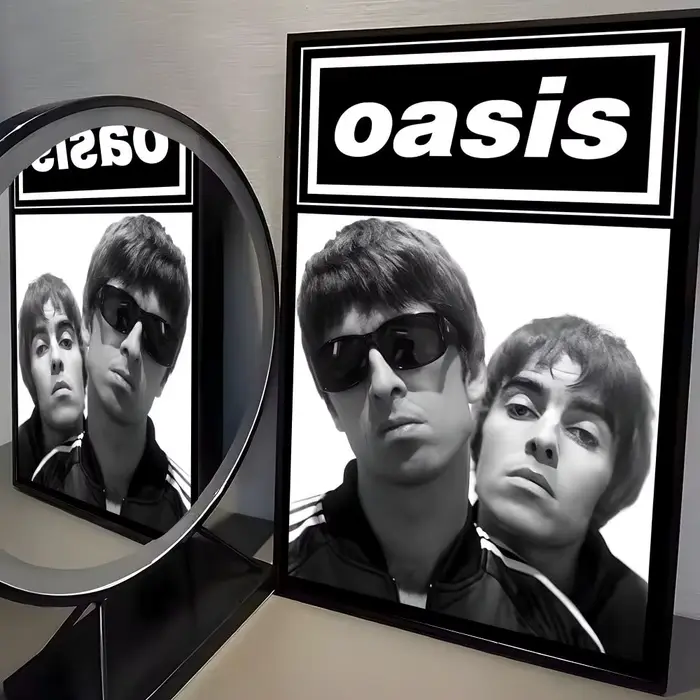 Affiche classique de bande O-Oasis, autocollant parfait, art auto-adhésif conçu pour les espaces de 