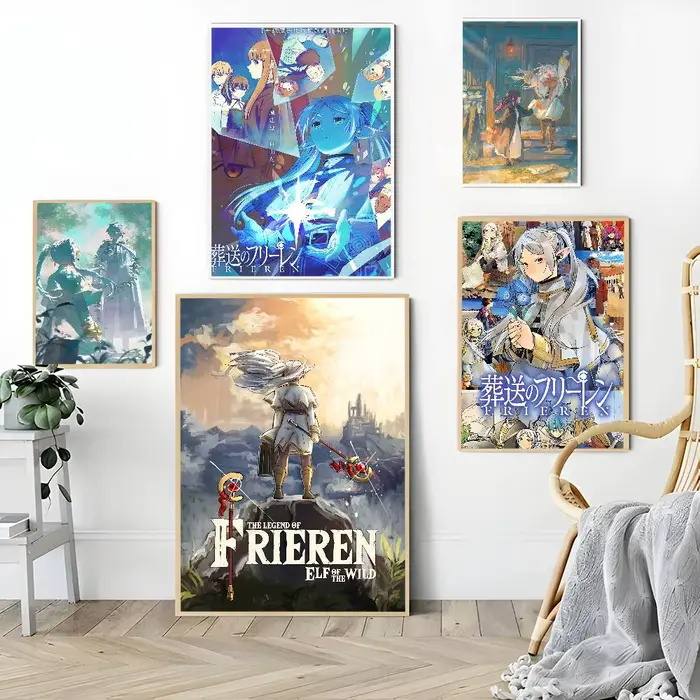 Animation populaire Frieren bonne qualité impressions et affiches Vintage chambre maison Bar café décor esthétique Art peinture murale