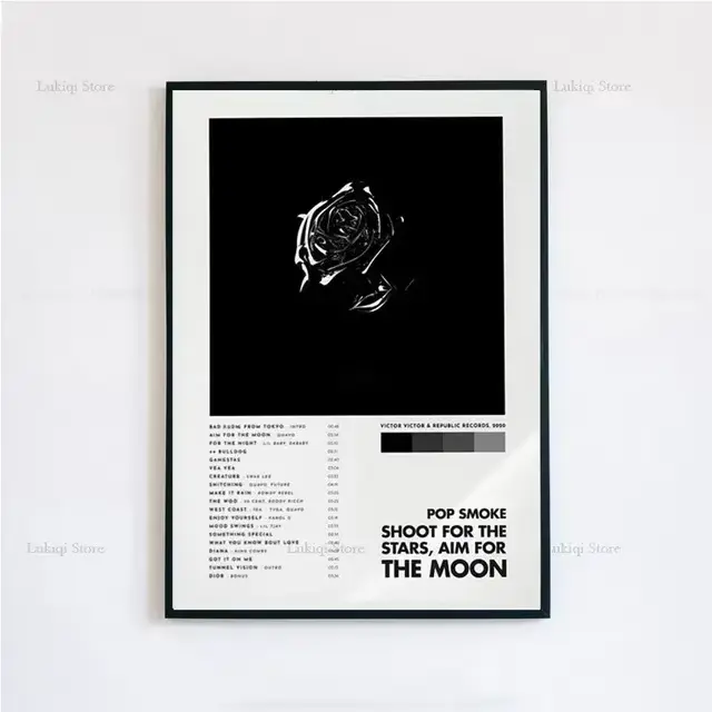 Affiche Pop imprimée de fumée, rencontrer le tir Woo, objectif de lune, Album de musique, peinture s