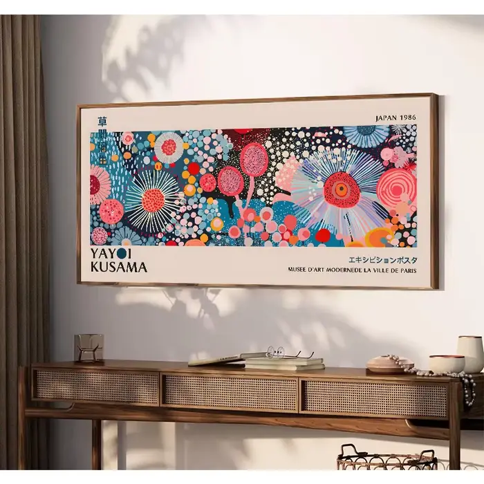 Yayoi Kusama – affiche d'exposition de fleurs