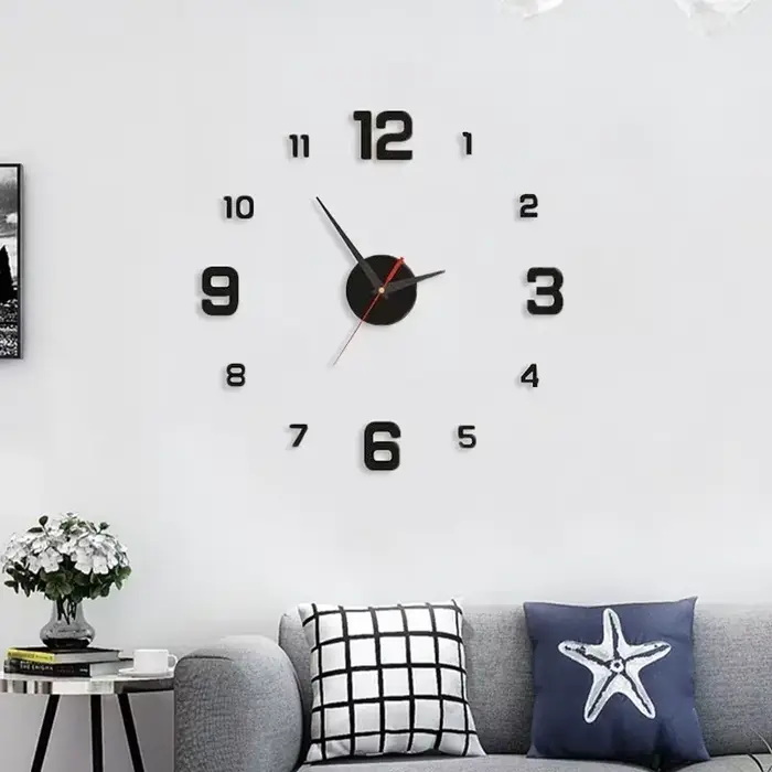 Horloge murale lumineuse 3D sans cadre en acrylique