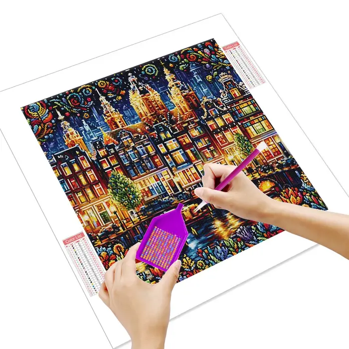 Nouveautés Huacan 2026 : Peinture Diamant Paysage Urbain Nocturne