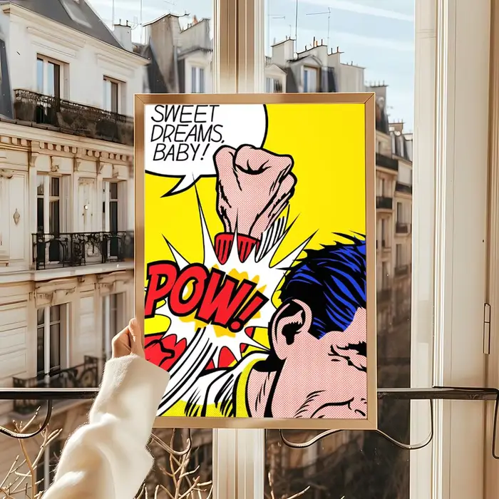 R_Roy Art Lichtenstein Pop peinture calligraphie lin toile affiche impressions murales pour salon chambre bureau décoration de la maison