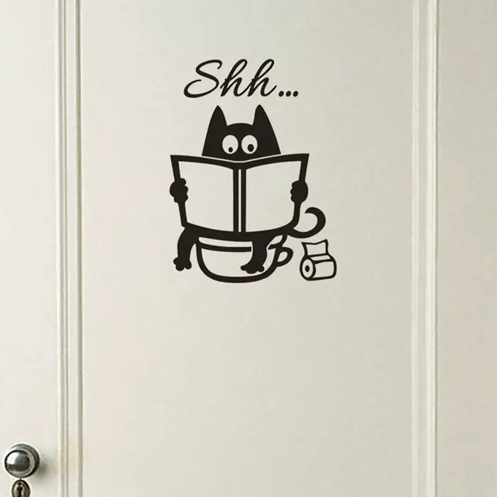 Créatif et amusant Shh... Autocollant mural pour toilettes
