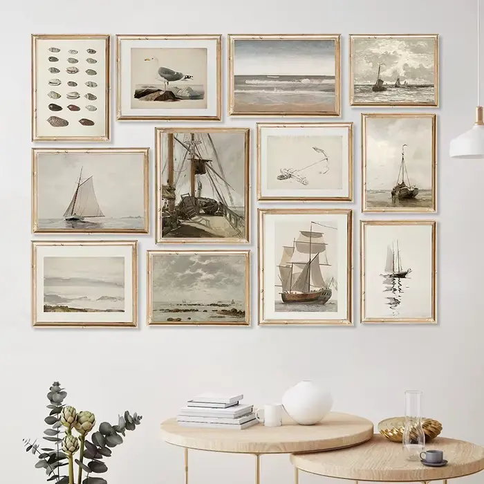 Vintage Seas550Print Antique Voilier Peinture Toile Affiche