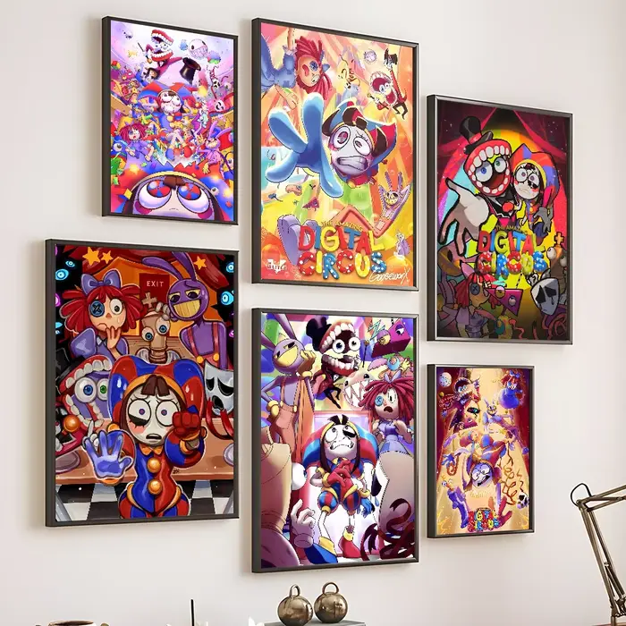 Affiche de cirque numérique l'anime l'incroyable, affiches de film imprimées de haute qualité, toile d'art mural pour décoration de salon, cadeau