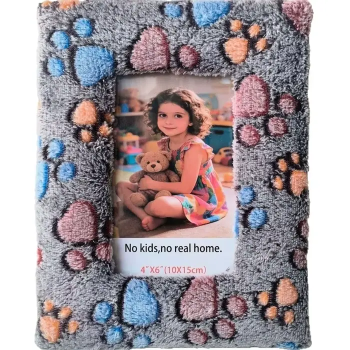 Cadre photo cœur patte de chiot créatif 6/7/8 pouces, cadre photo doux imprimé léopard, ornements dé