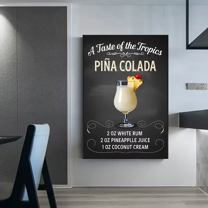 Affiche de recettes de cocktails style vintage