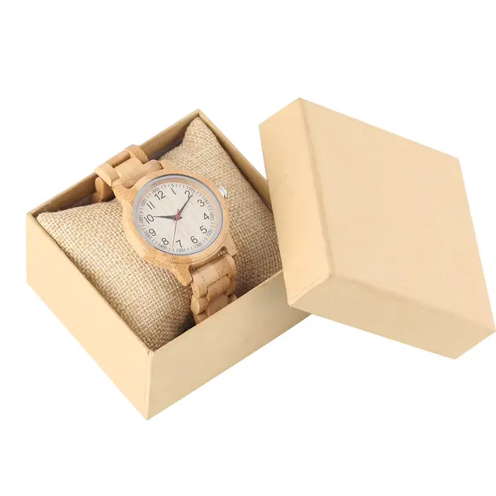 Horloge en bois de bambou naturel montres simples femmes montre en bois pur haut de gamme de luxe Quartz dames robe bracelet en bois montre-bracelet