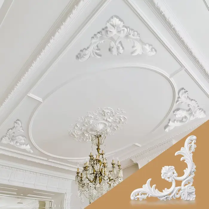 Coins de moulage de plafond en PU