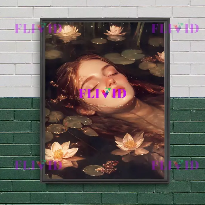 Affiche florale gothique Dreaming Ophelia