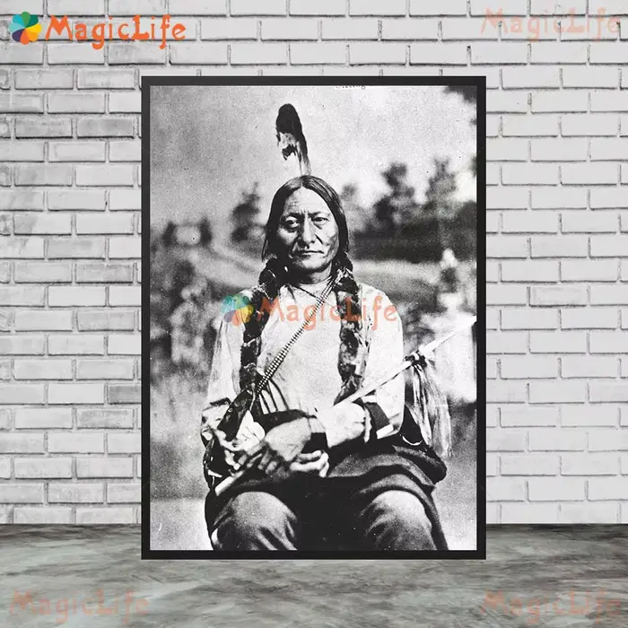 Affiche Murale Nordique de la Tribu Indienne, Soldat des Scouts de Buffle, Peinture sur Toile Sans Cadre