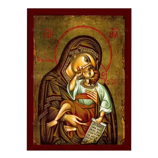 Le thérapeute vierge marie et jésus Ikon Panagia mère de dieu byzantin orthodoxe religieux toile Art