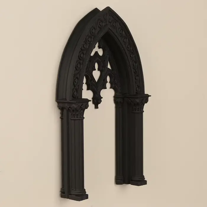 Cadre décoratif mural en arche double colonne de style gothique transfrontalier pour décoration murale d'intérieur