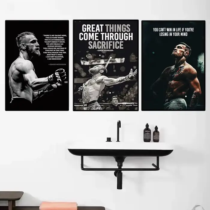 Conor McGregor – affiche de Boxer professionnelle, citation de motivation, peinture sur toile, Art Mural pour salle de sport, salon, décoration murale de maison