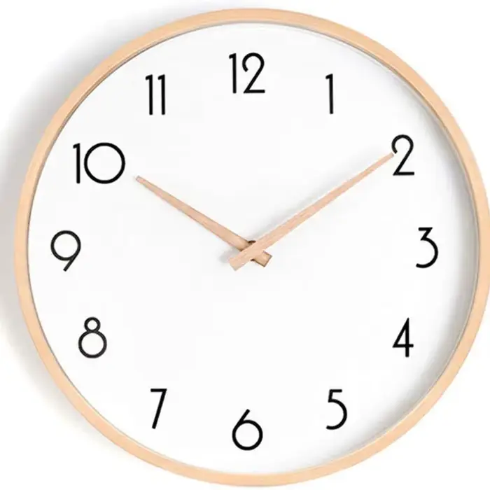 Horloge murale nordique en bois, mécanisme de montre, salon silencieux, horloges de cuisine modernes