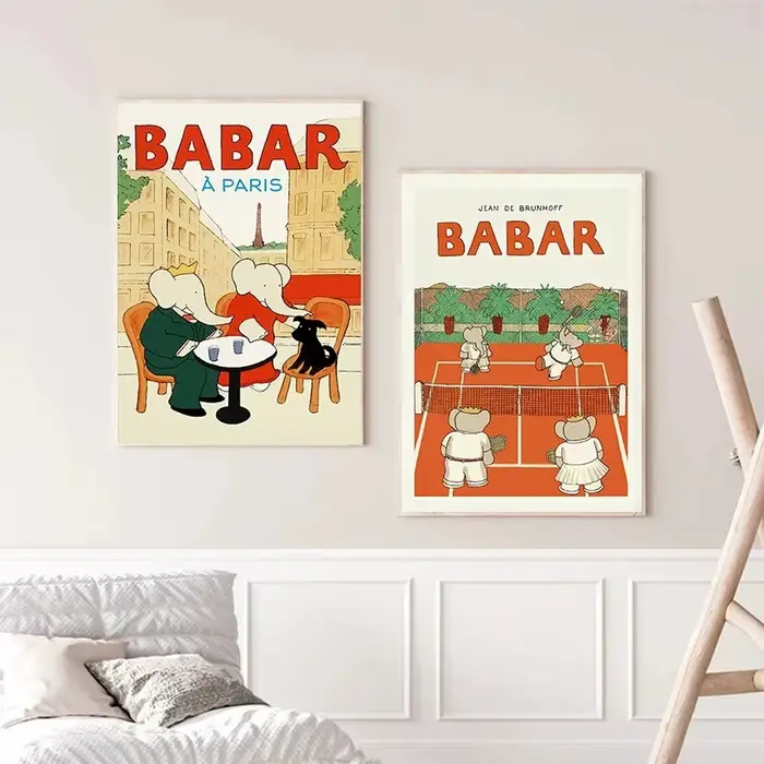Affiche de contes de fées d'éléphant Babar