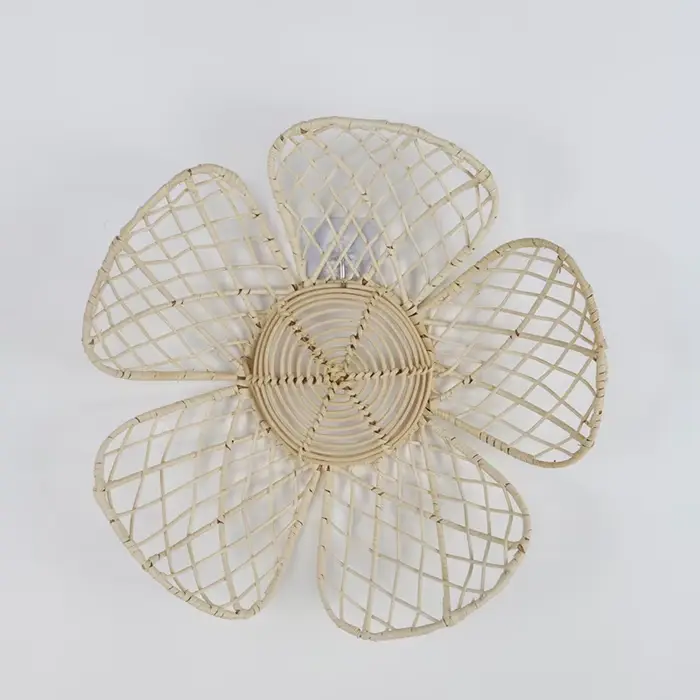 INS – ornements muraux de fleurs en rotin tissé nordique, artisanat en rotin naturel, Art de campagn