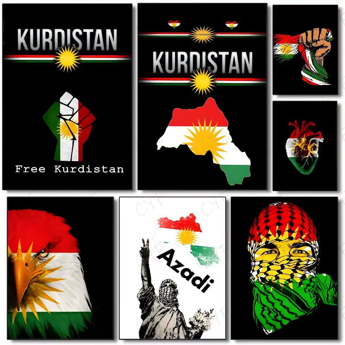 Affiche de drapeau du kurdistan