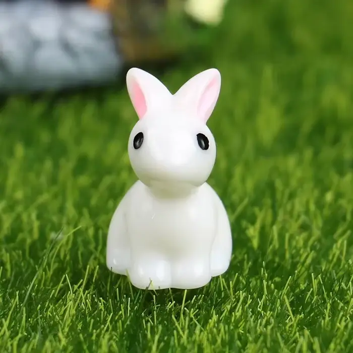 Mini lapins miniatures en résine, 10/20/50 pièces, figurines 3D, petit lapin blanc, ornement, Micro