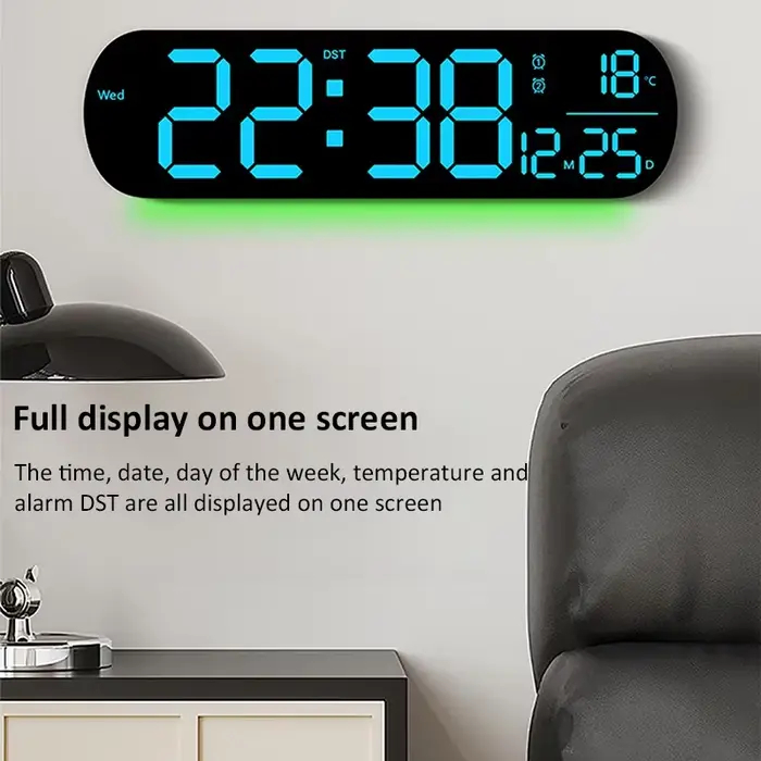 Horloge murale numérique lumineuse LED