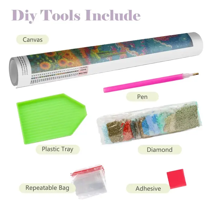 Peinture au diamant, paysage de fenêtre