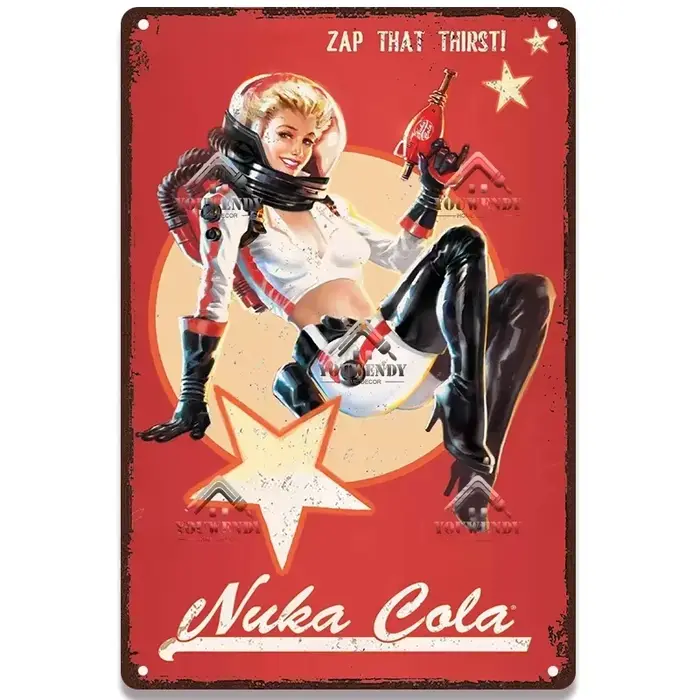 Panneau métallique Nuka Cola Drink Posters Game - Rendez votre maison unique avec cette plaque Nuka 