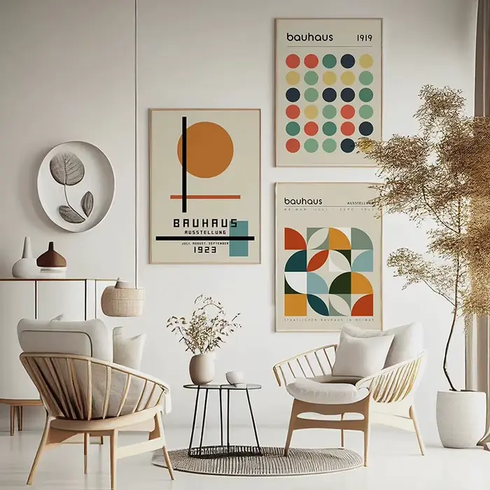 Affiches d'exposition géométriques Bauhaus