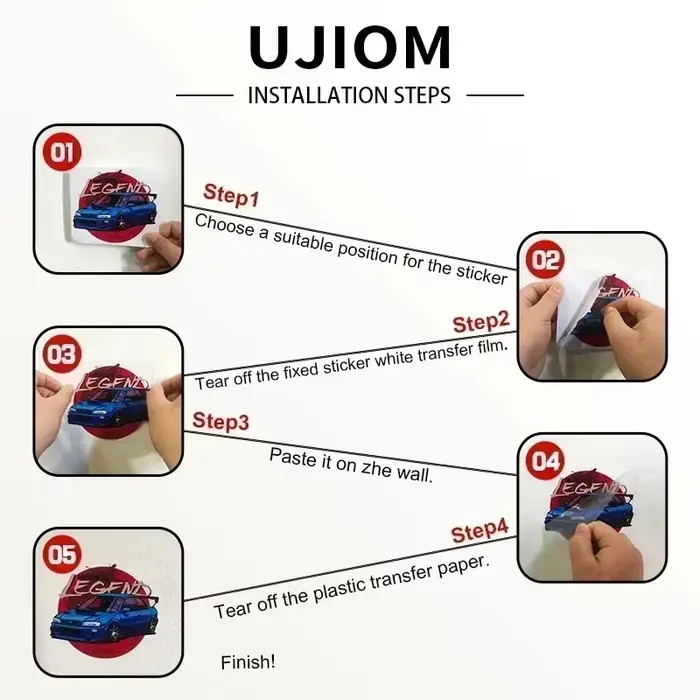 UJIOM Autocollant mural graphique de fille de dessin animé AI