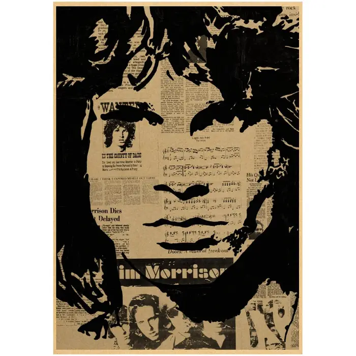 The Doors Jim Morrison-Affiche murale vintage en papier kraft