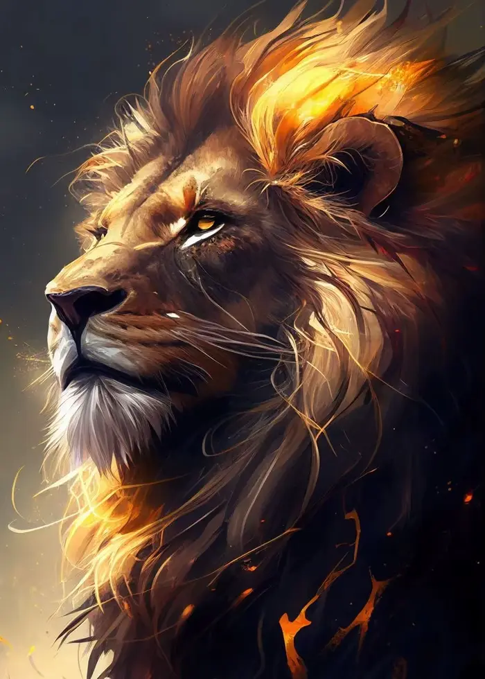 Affiches de Lion clair noir et doré, peinture sur toile d'animal moderne, tableau d'art mural pour s
