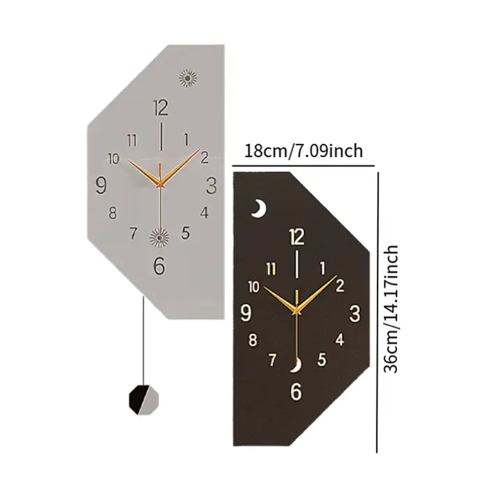 Horloge murale d'angle à deux visages