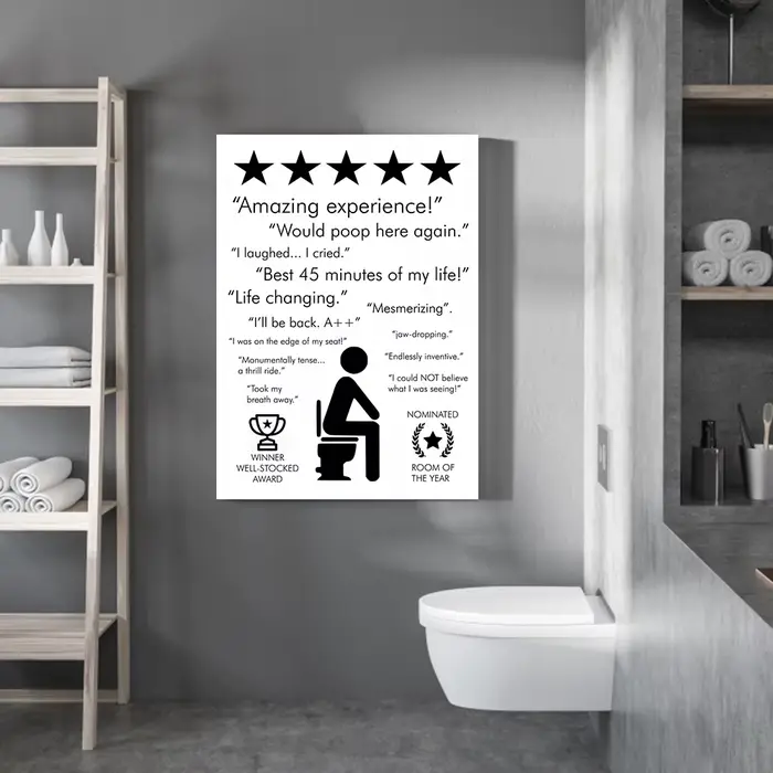 Affiche imprimée avec citation de salle de bain
