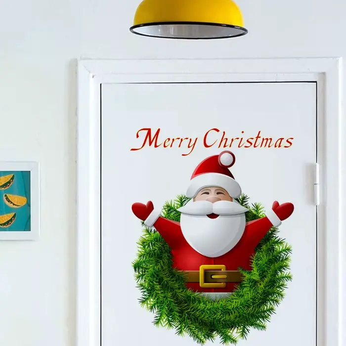 Autocollant mural Père Noël Joyeux Noël pour la décoration de Noël