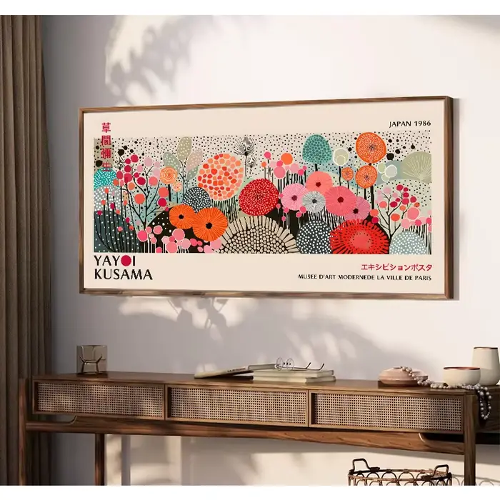 Yayoi Kusama – affiche d'exposition de fleurs