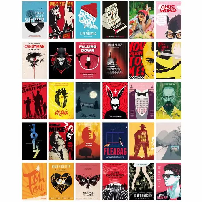 30 cartes postales sur le thème des films classiques, kit de collage mural, affiches pour décoration