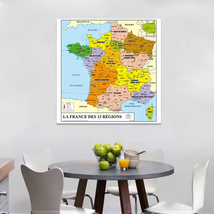 Carte politique de la France en français